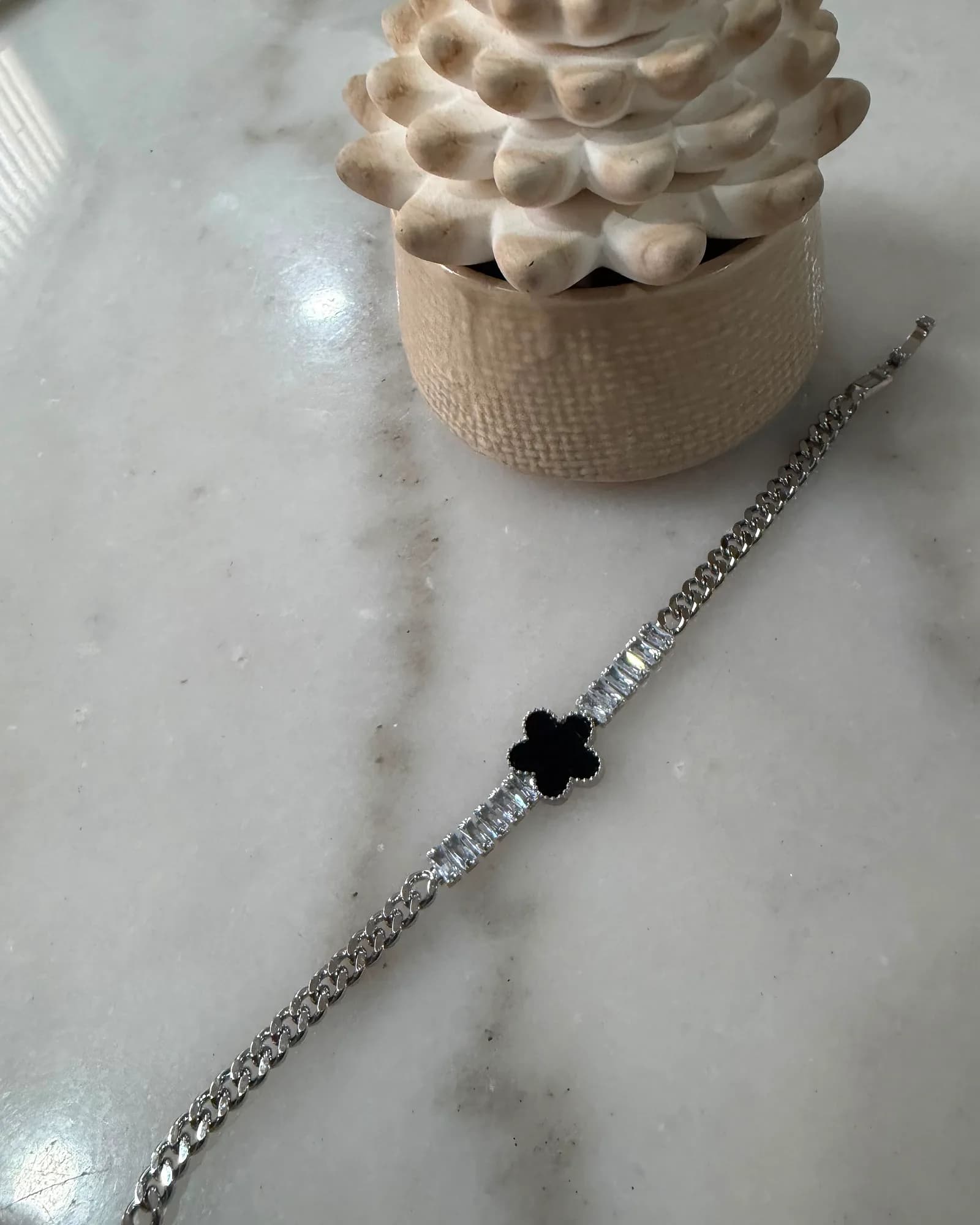 Silver Clover Tennis Bracelet