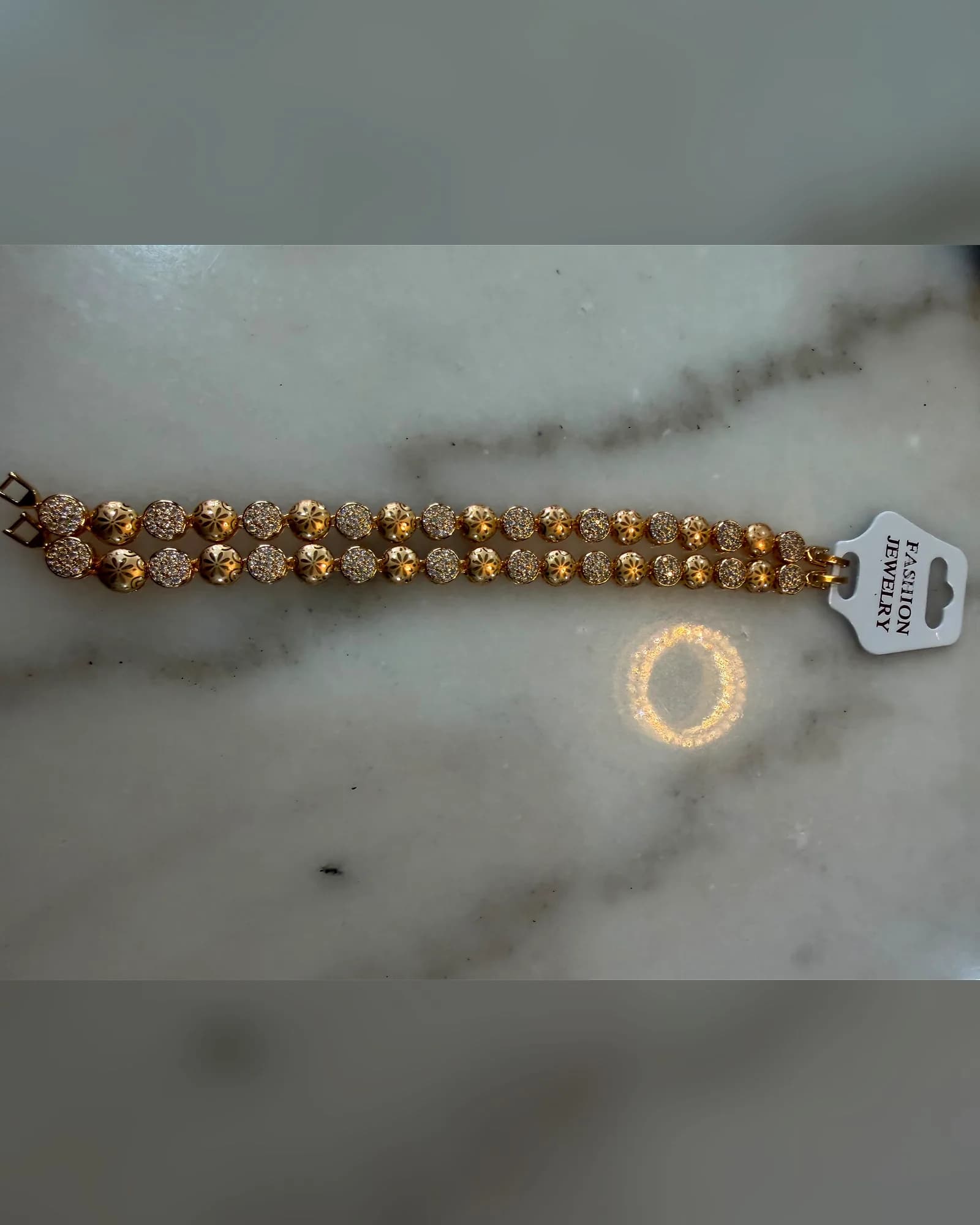 Champagne Two-Row CZ Bracelet