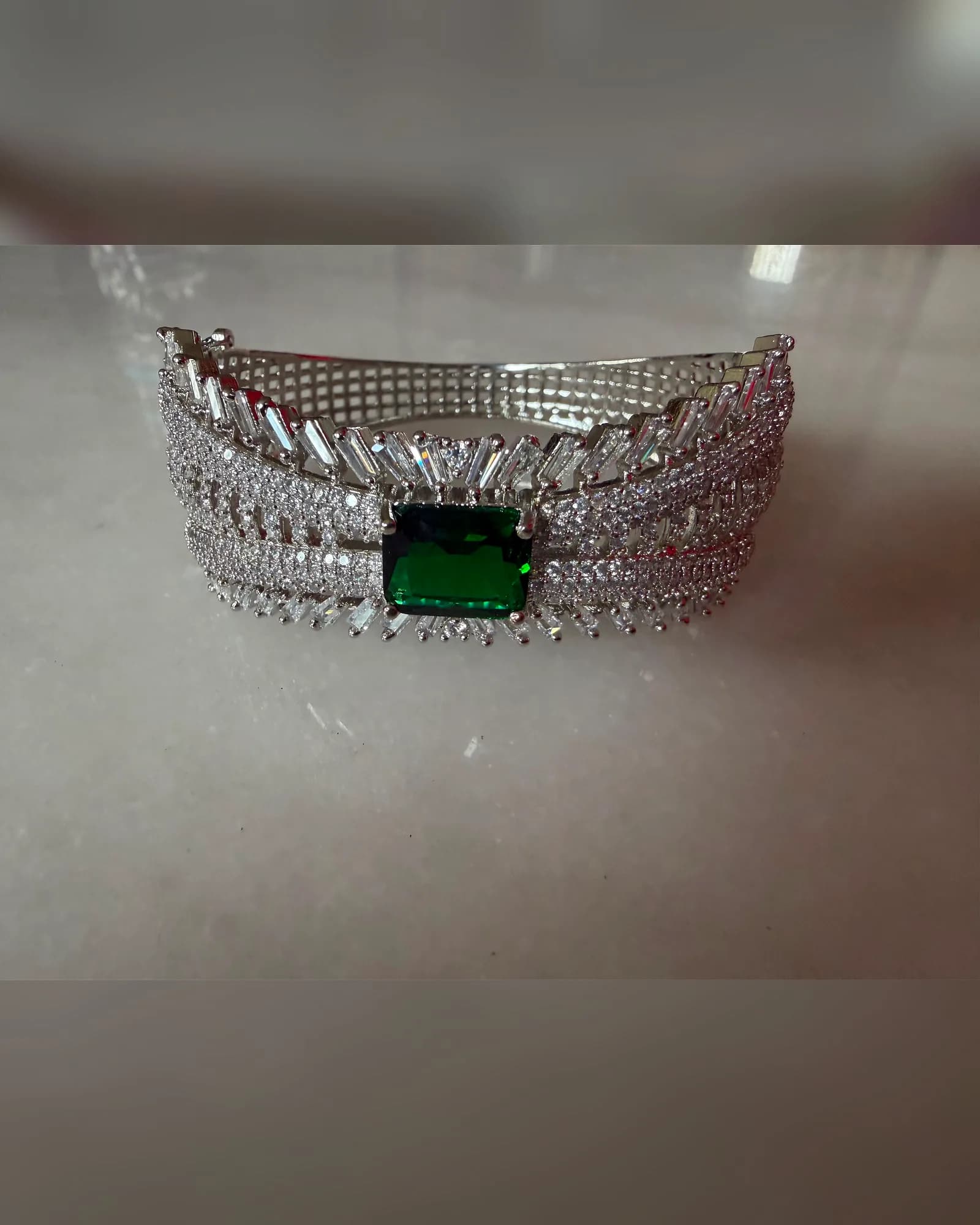 Emerald Statement Bangle - Image 2